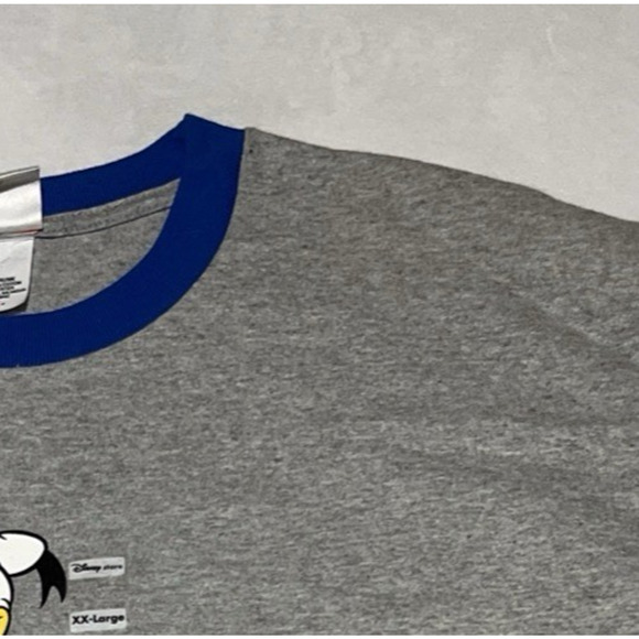 Disney Store Donald Duck Ringer Tee 2X Gray Unisex T Shirt Classic Pre Shrunk - Picture 6 of 12